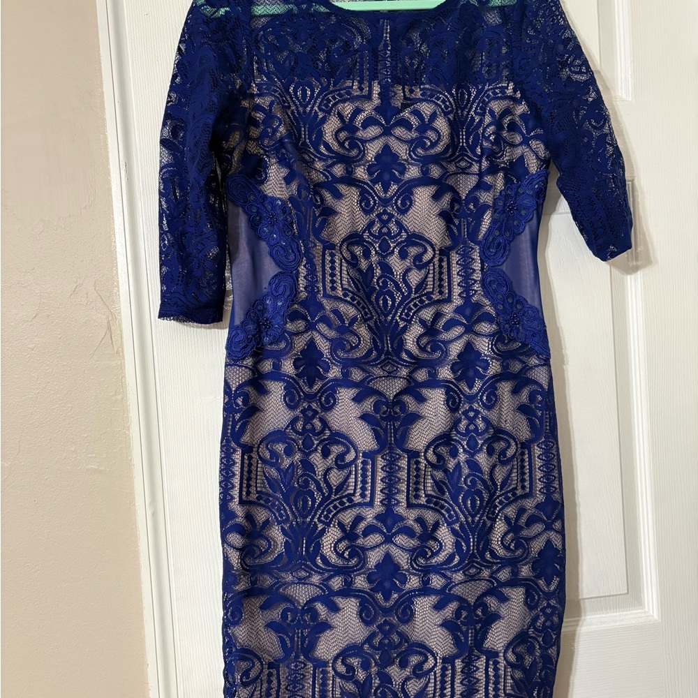 Signature by Sangria Royal Blue Lace Dress